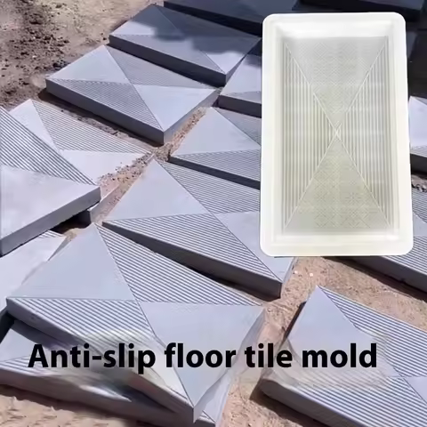 Courtyard Non-Slip Cement Floor Tile Production Mold Square Paving Stone Garden Path Art Antique Til