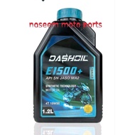 DASH OIL ESTER + E1500+ 4T 15W50 1.2L SEMI SYNTHETIC  SN MOTORCYCLE  ENGINE OIL MINYAK HITAM