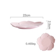 Japanese Sakura Bone China Dinner Plate Cherry Blossom Glaze Ceramic Plate Steak Fruit Nuts Tray Salad Bowl Snack Dishes Plate