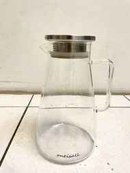 ONEISALL 玻璃冷水壺 帶蓋過濾器的透明硼硅玻璃水壺 家用大容量 無使用過