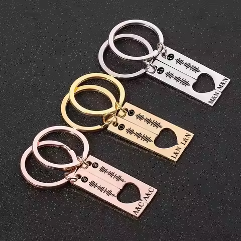 2 Personalized Spotify Code Keychain Engraved Song Keychain Music Keyring Scannable Spotify Birthday