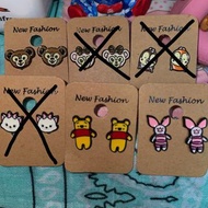 耳環 小熊維尼 Winnie the Pooh 小豬 piglet  瑪麗貓 Marie 達菲 Duffy 雪梨玫 ShellieMay 鋼牙䓫䓫 大鼻蒂蒂 Chip n Dale