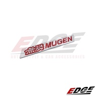 Emblem - MUGEN - Aluminum Red - 1.5x11cm // honda mugen type r rr adhesive sticker name