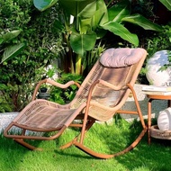 Outdoor handmade rattan rocking chair, living room lounge chair, balcony, home leisure rattan chair
