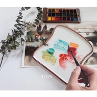 ❂Fine Art Professional White Porcelain Palette Pure White Chinese Painting Watercolor Gouache Ce ☍웃