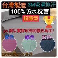 台灣製100%防水枕套 3M吸濕排汗處理 雙面防水枕頭套 枕套保潔墊 SGS合格檢測 一個價~可挑色(不含防水床包喔！)