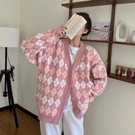 Korea argyle Cardigan knit sido computer