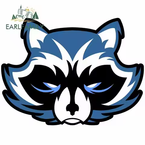 EARLFAMILY 13cm x 9.9cm for Raccoon Logo Badge for Sport Esport Funny Vinyl Car Sticker Body for Car