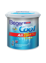Beger คูลออลพลัส สีน้ำทาภายนอกและภายใน สีขาว เบส A ชนิดด้านและกึ่งเงา (ขนาด 3 ลิตร) Beger Cool All Plus Semi gloss &amp; Matt สีทาบ้านเย็น สีอะครีลิค