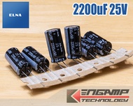 (1ตัว) [E-CAP] 2200uF/25V 105C ELNA RJ4 12.5x25mm P=5mm