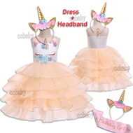 2Pcs Sets Tutu Summer Dresses Kids Unicorn Dress for Girls Embroidery Flower Unicorn Gown for 7 Birt