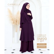jelita wardrobe ready stock jubah carmella 4 in 1 *SAIZ S* dark purple
