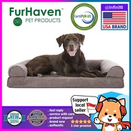 [sg stock-USA brand] Furhaven Pet Dog Bed Orthopedic Faux Fur &amp; Velvet Traditional Sofa-Style Living Room Couch w cover