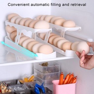 [poslajudo]  Refrigerator Egg Rack Kitchen Egg Organizer Capacity Automatic Rolling Fridge Egg Carton Organizer for Diner Restaurant 2 Tiers Egg Holder Dispenser Side Door