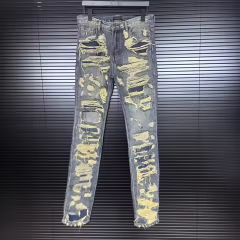 New UC85 Undercover Ripped Holes Fit Straight PANT Jeans Cotton Denim Pants Comfort Casual Jeans Siz
