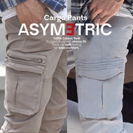 Asymmetrical Stretch Cotton Oxcon Cargo Pants