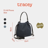 Tracey Denim Drawstring Bucket Bag