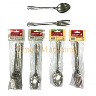 VIP 12 Pcs Stainless Steel Spoon Fork / Sudu Garpu Besi