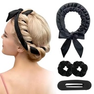 Bow Headband Heatless Curling Rod Lazy Hair Curler Wave Sleep Hair Bun Big Q0u2