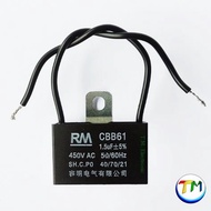 คอนเดนเซอร์พัดลม capacitor คาปาซิเตอร์ แค๊ป cap C1.5uF C1.8uF C2uF C2.5uF C3uF / 450V AC