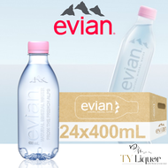 Evian Natural Mineral Water (Recycled Plastic), 24 Bottles x 400ml (BBD: July 2025)