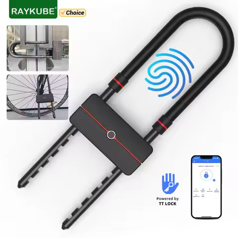 RAYKUBE Waterproof Bluetooth APP Control U-Shape Electronic Bicycle Lock Smart Bike U-Lock with TT L