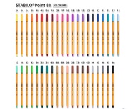 STABILO Point 88 ปากกาหัวเข็ม ปากกาเมจิค ปากกาสี สตาบิโล [ จำนวน 2ด้าม ]