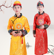 (พร้อมส่งในไทย))ชุดจีนฮ่องเต้เด็กชาย ชุดจีนโบราณพร้อมหมวก ชุดแฟนซีจีนเด็กชาย