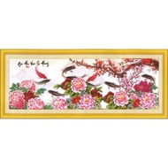 Gia Hoa Van Su Hung Cross Embroidery Painting 223041, size 136 x 53 cm