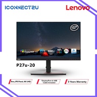 Lenovo 27" ThinkVision P27U-20 IPS 4K HDR400 60Hz 4ms Thunderbolt 4 Ergonomic Eye Comfort Creators Monitor - 62CBRAR6WW