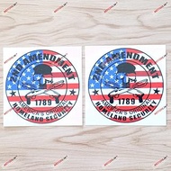 3S MOTORLINE 2X Glossy 4'' 2nd Amendment Homeland Security Gun US Flag Decal Sticker Car Vinyl