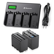 2 Pack NP-F970 Battery & 4-Channel charger