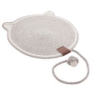 ดึงดูดแผ่นขูดแมวเชือกฝ้าย แผ่นของเล่นคอลัมน์รอยขีดข่วนแมวทอมือที่ทนต่อการสึกหรอ แผ่นขูดแมวทรงกลม 2-i