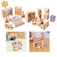 [utruiut0k] Wooden Dollhouse Furniture Set Pretend Play Toy Toy Birthday Gifts Role Play