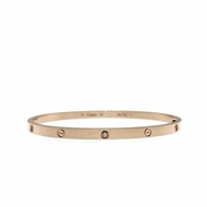 Cartier 卡地亞 love 18K玫瑰金 窄版6鑽石手環 Size 18 Bracelet