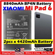 High Quality Grade A+ Battery Compatible For XIAOMI Mi Pad 6 BP4N (2Pcs 4420mAh) 8840mAh / XIAOMI Mi