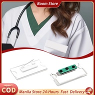 2pcs Pin/Magnet Name Badge Holder 75*30mm Clear Acrylic Name Plate Blank Insertable ID Name Plate