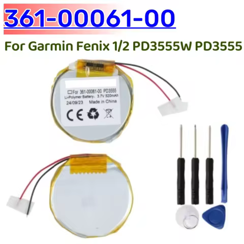 361-00061-00 PD3555W Watch Battery For Garmin Fenix 1 Fenix 2 Tactix GPS Sports Watch 520mAh Replace