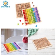 [Aternee] Wooden Toys Multiplication Table Montessori Math 9x9 Times  with Answers Multiplication Bo