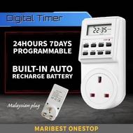 Electronic Digital Timer Switch Socket 24 Hours 7 Days Programmable Cyclic Malaysia Plug Kitchen Tim