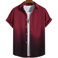 Hawaiian Men's Shirt 3d Gradient Printing Loose Oversized Shirts And Blouses High-Quality Men's Clo