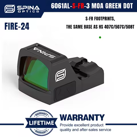 SPINA OPTICS Shake Awake Green Dot Sight S-FR Footprint Pistol HS 407C/507C/507T w 20mm Picatinny Ra
