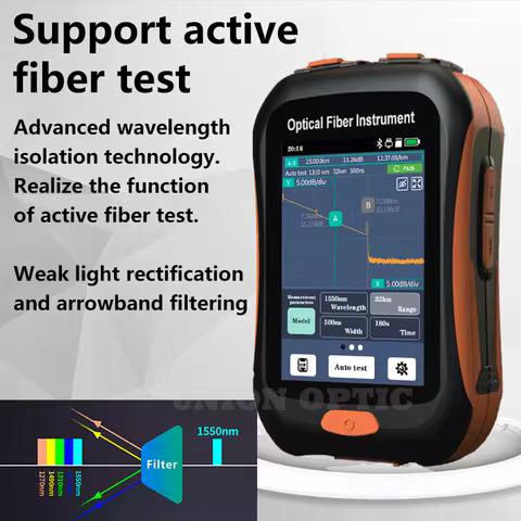 New Mini OTDR NK2800 Active Fiber 1550nm Fiber Optic Reflectometer VFL OLS OPM Event map 20dB 80Km F