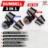 Dumbell Barbell Set 3 in 1 20KG | Dumbbell Barbell | Fitness EQUIPMENT
