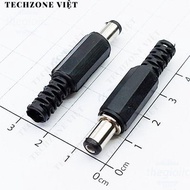 [10 Pieces]- DC5521-B DC Male Power Jack 5521 Black Solder Wire Needle 2.1mm TechZone Viet