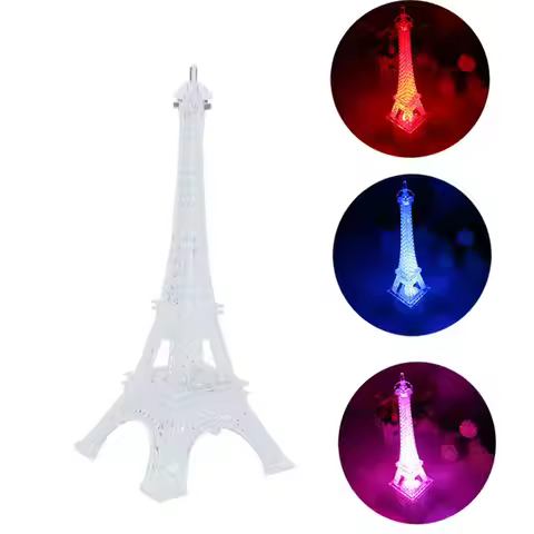 Acrylic Mobile power Colorful lights Paris fashion style Safety Tower light Desktop decoration Eiffe