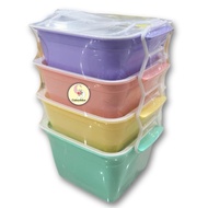 4PC MULTI-PURPOSE KOREAN PLASTIC STACKING BOX PASTEL STACKING BOX BPA FREE PICNIC BOX
