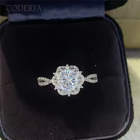 Princess Aisha 6 Claw 2 CT Moissanite Ring D Color VVS Diamond Certified Luxury Wedding Rings 925 St