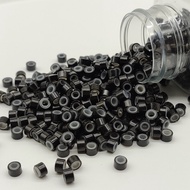 500 Pcs 4mm Micro Links Beads Hair Extensions Aluminum Silicone Lined Hair Tinsel Beads for Hair Ext