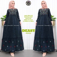 Denim Jeans Dresses Maxi Dress Jubah Muslimah Hijabs Fashion Gamis Dress